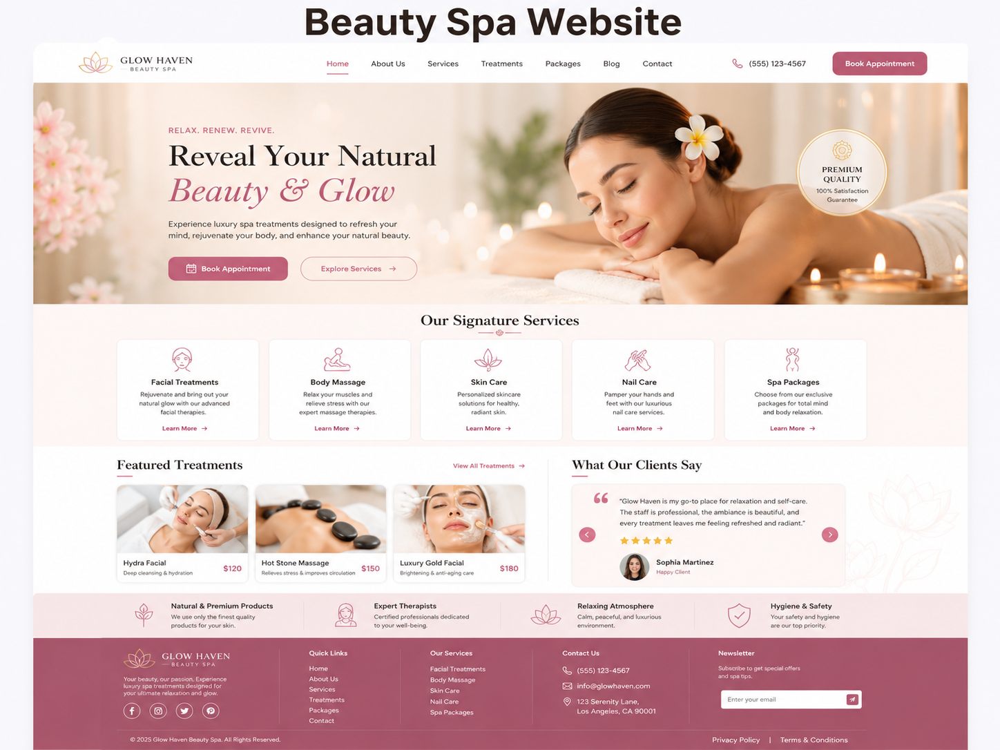 Beauty Spa Website slideshow preview