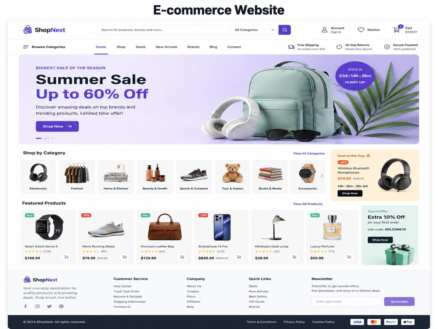 E-commerce Website slideshow preview