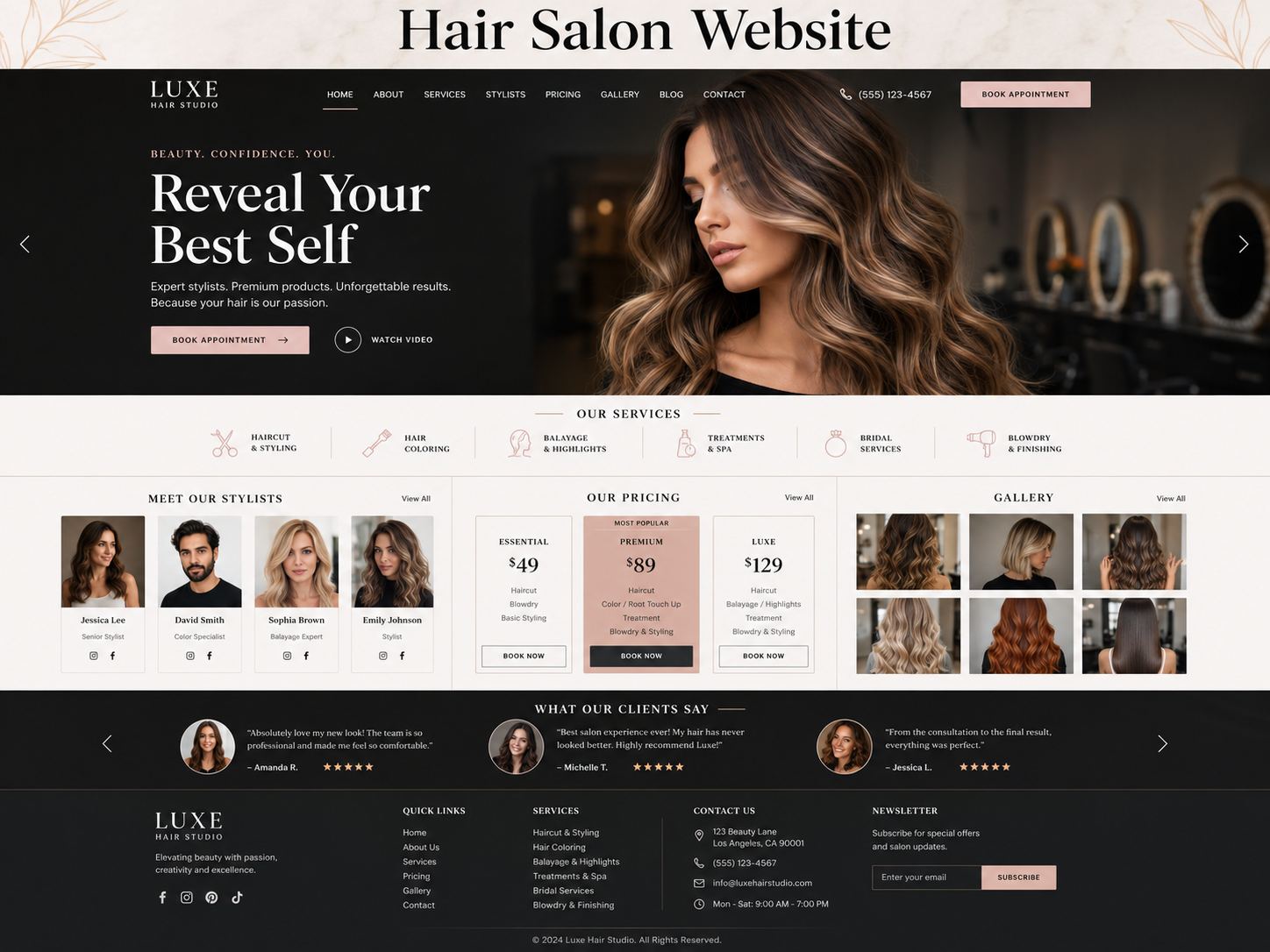 Hair Salon Website sample preview