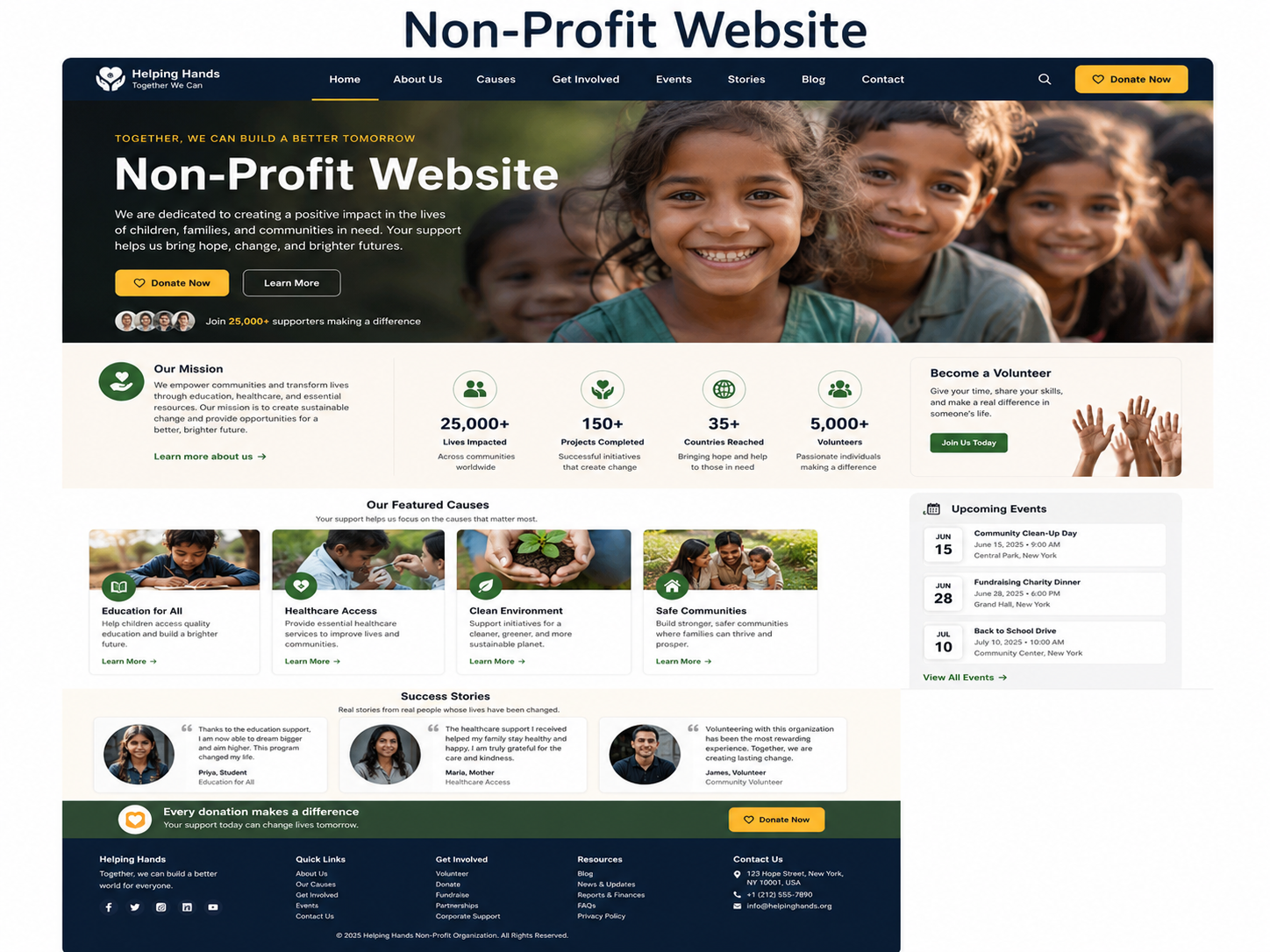 Non-Profit Website sample preview